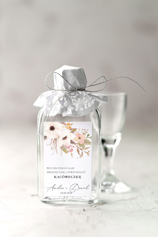 Podziękowania dla Gości Weselnych Butelki prezencik dla gości weselnych, buteleczka flaszeczka prezent dla gości 21/CBw/bPOdgo