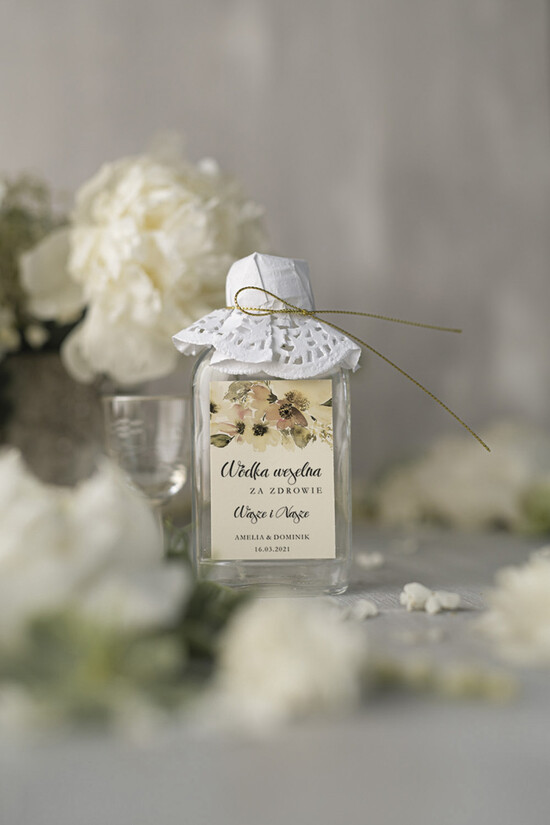 Podziękowania dla Gości Weselnych Butelki cudowne podziękowania, buteleczki 100 ml ślubne kacowki 01/folderkw/bPOdgo