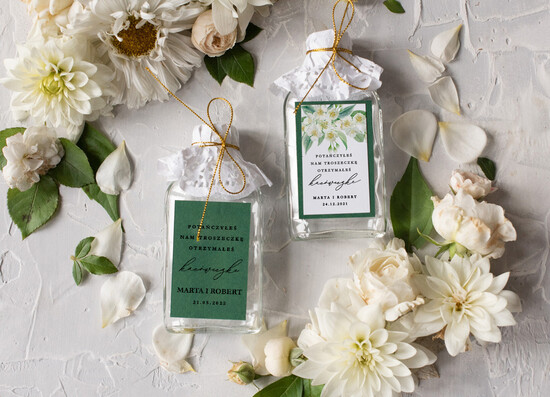 Podziękowania dla Gości Weselnych Butelki podziękowania dla gości weselnych kacóweczka do własnego wypełnienia prezent dla gości weselnych  09/owb/bPOdgo