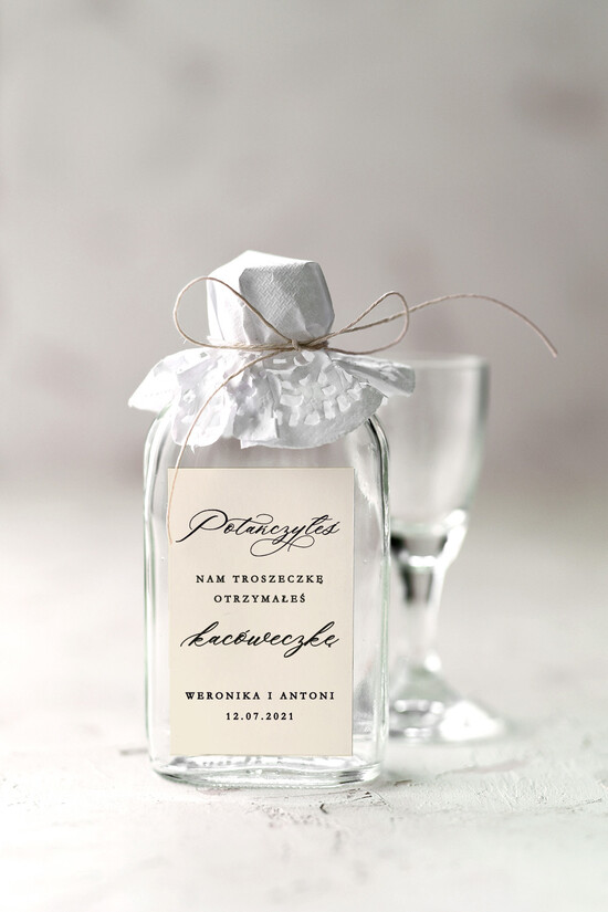 Podziękowania dla Gości Weselnych Butelki upominki prezenty podziękowania dla gości buteleczki  100/CB/bPOdgo