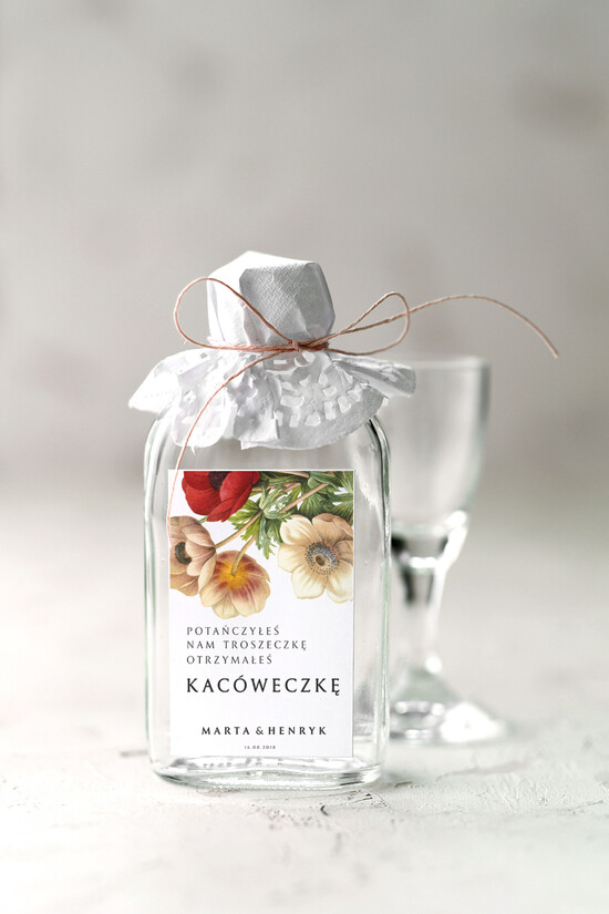 Podziękowania dla Gości Weselnych Butelki podziękowania prezenciki dla gości weselnych, małe buteleczki na nalewki 05/Vbot/bPOdgo