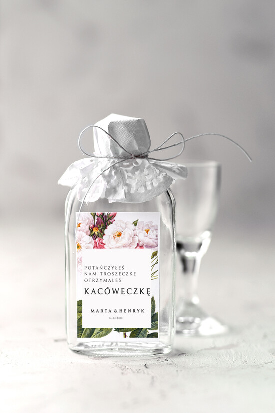 Podziękowania dla Gości Weselnych Butelki prezenciki podziękowania dla gości weselnych, kacowki buteleczki weselne 12/Vbot/bPOdgo