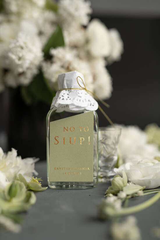 Podziękowania dla Gości Weselnych Butelki ślubne upominki dla gości, buteleczki 100 ml na wesele 1/goldz/bPOdgo