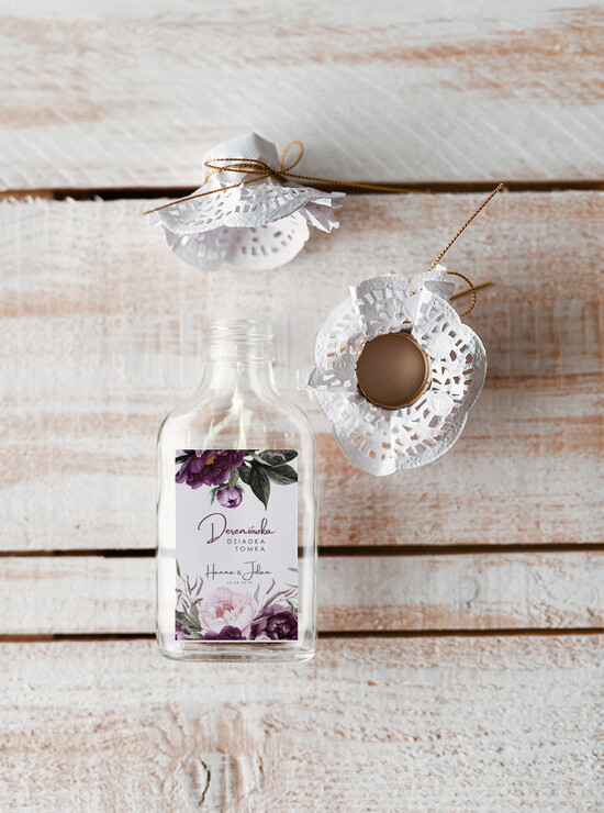 Podziękowania dla Gości Weselnych Butelki prezenty ślubne dla gości weselnych, kacóweczka do własnego wypełnienia 11/VbotF/bPOdgo