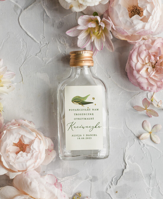 Podziękowania dla Gości Weselnych Butelki podziękowanie dla gości weselnych, kacóweczki do własnego wypełnienia, mała butelka 100 ml na podzię 22/Vbot/bPOdgo