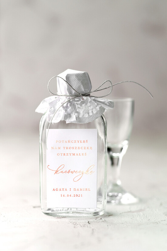 Podziękowania dla Gości Weselnych Butelki podziękowania dla gości po weselu, mini buteleczki na wesele 01/foldg/bPOdgo