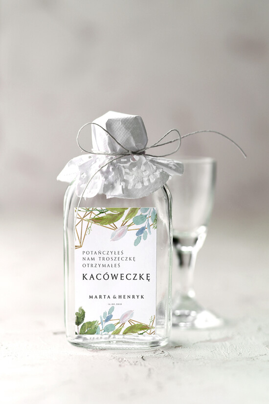 Podziękowania dla Gości Weselnych Butelki ślubne upominki dla gości, małe buteleczki z alkoholem 13/CB/bPOdgo
