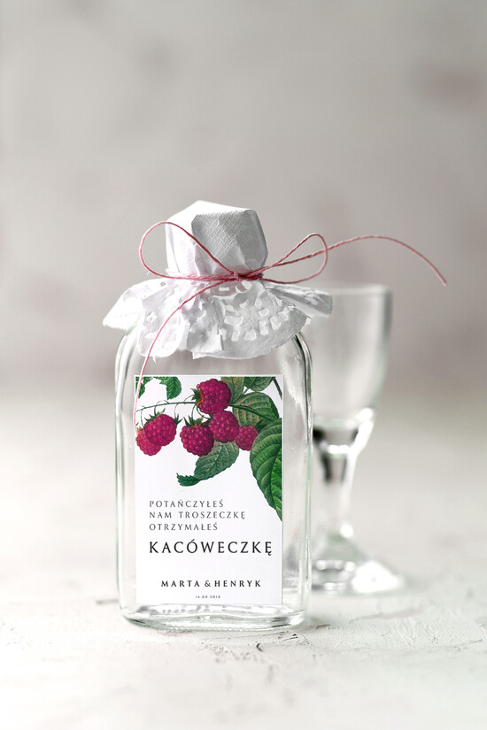 Podziękowania dla Gości Weselnych Butelki prezenciki dla gości weselnych, kacóweczka do własnego wypełnienia 01/Vbot/bPOdgo