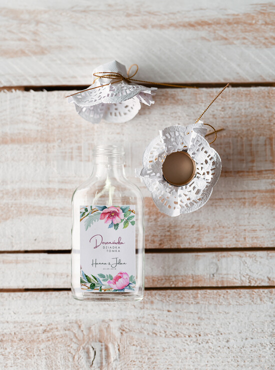 Podziękowania dla Gości Weselnych Butelki podziękowania prezenciki dla gości weselnych, buteleczki 100 ml ślubne kacowki 09/VbotF/bPOdgo