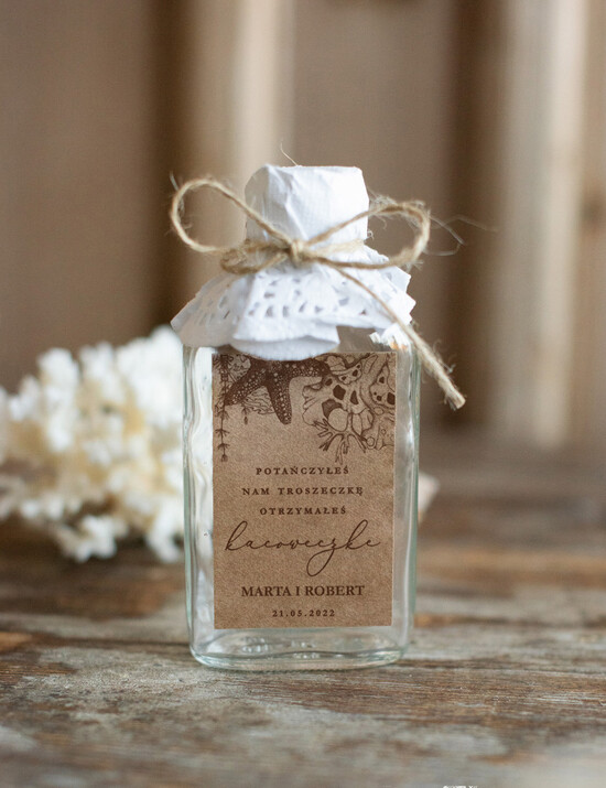 Podziękowania dla Gości Weselnych Butelki podziękowania gościom weselnym, buteleczki prezent dla gości 06/morS/bPOdgo