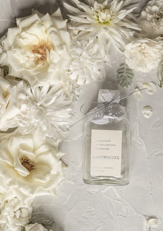 Podziękowania dla Gości Weselnych Butelki prezenty dla gości na weselu, buteleczki 100 ml na wesele 02/kalmini/bPOdgo