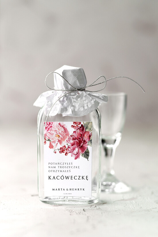 Podziękowania dla Gości Weselnych Butelki prezenty dla gości weselnych, buteleczki piersióweczki kacóweczki 8/CB/bPOdgo