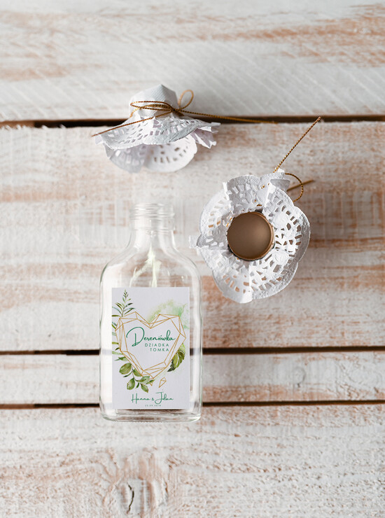 Podziękowania dla Gości Weselnych Butelki prezenty od pary młodej dla gości weselnych spersonalizowane buteleczki na alkohol  14/Vbot/bPOdgo