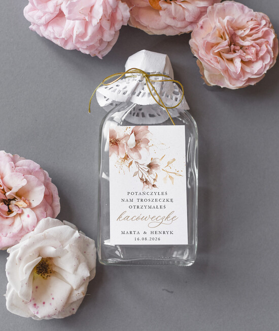 Podziękowania dla Gości Weselnych Butelki prezent dla gości na weselu podziękowania dla gości weselnych, buteleczki 100 ml prezent dla gości n 07/skl3s/bPOdgo25
