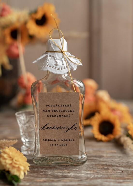 Podziękowania dla Gości Weselnych Butelki oryginalne podziękowania dla gości weselnych, kacóweczki z personalizacją 01/CBsz/butelki5