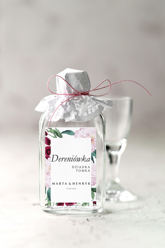 Podziękowania dla Gości Weselnych Butelki podziękowania dla gości weselnych, buteleczki 100 ml na wesele 10/Vbot/bPOdgo