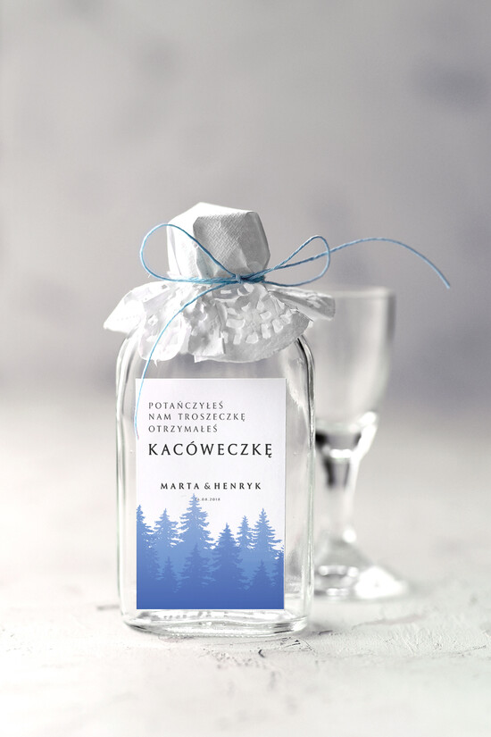 Podziękowania dla Gości Weselnych Butelki podziękowanie dla gości weselnych, male butelki piersiówki 07/NWK/bPOdgo