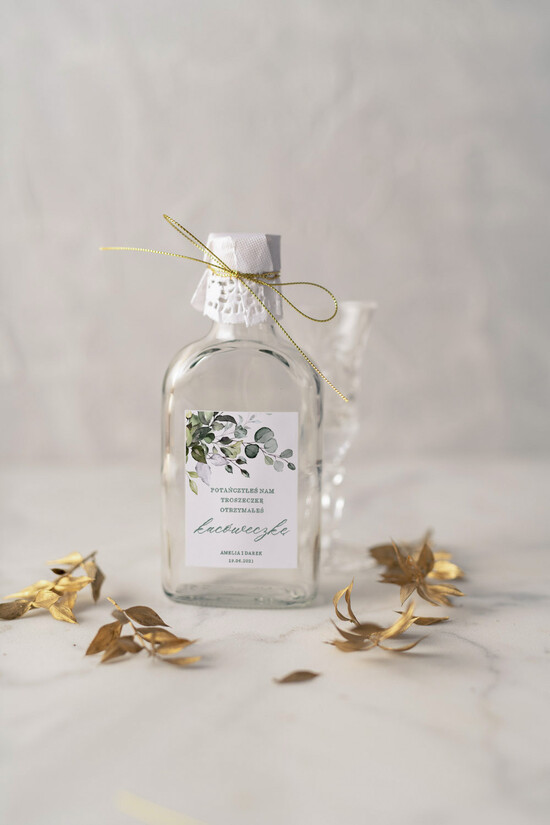 Podziękowania dla Gości Weselnych Butelki podziękowania prezenciki dla gości weselnych, piersióweczki do własnego wypełnienia 05/kalka/butelki5