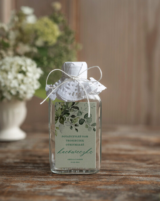 Podziękowania dla Gości Weselnych Butelki prezenciki podziękowania dla gości weselnych, piersiowki buteleczki weselne 05/kalka/bPOdgo