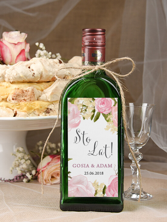 Naklejki Na butelki duża naklejka na butelkę, naklejki na alkohol, naklejki na butelki na weselu, rózne wzory naklejek n 05/rstN/zwN