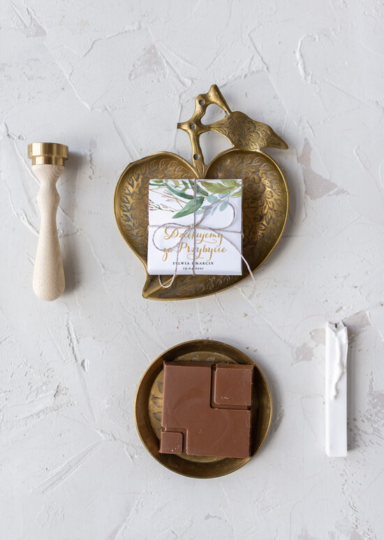 Słodkości / miodki - czekoladki Czekoladki pamiątki dla gości weselnych, personalizowana czekolada 13/CB/czek