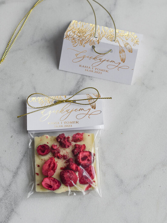 Słodkości / miodki - czekoladki Czekoladki podziękowania dla gości weselnych ręcznie robiona czekoladka, prezenciki dla gości, podziękowanie za 02/glamP/czekoowoc