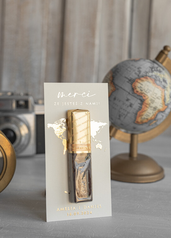 Słodkości / miodki - czekoladki Czekoladki tematyczne podziękowania dla gości po weselu, czekoladki merci w podziękowaniu dla gości weselnych,  03/passZlKOL/merci