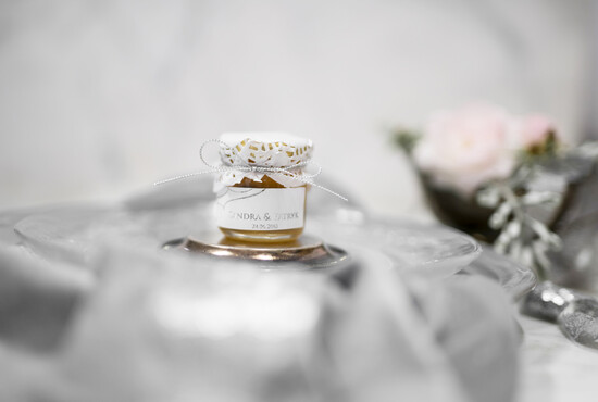 Słodkości / miodki - czekoladki Miody i słoiczki Nutella podziękowania dla gości ślubnych słodkości od Państwa Młodych miodek w słoiczku   01/GLz3/MD