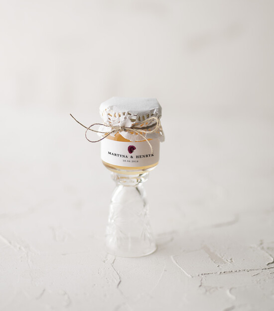 Słodkości / miodki - czekoladki Miody i słoiczki Nutella podziękowania dla gości weselnych niepowtarzalny upominek miodki w słoiczku   10/Vbot/MD