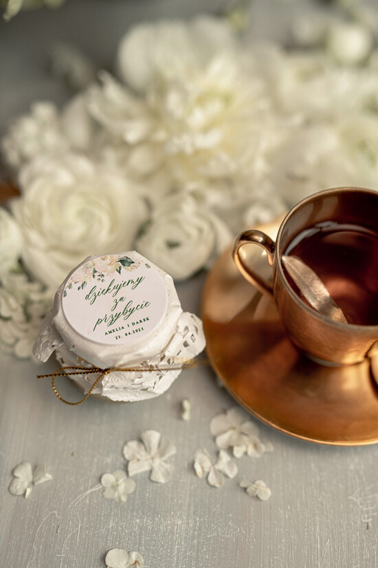 Słodkości / miodki - czekoladki Miody i słoiczki Nutella podziękowania gościom weselnym spersonalizowane łakocie miód pszczeli w słoiczku   1/ow/MD