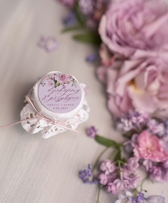 Słodkości / miodki - czekoladki Miody i słoiczki Nutella unikatowe podziękowania dla gości niepowtarzalny upominek słoiczek miodu z personalizacją   2/owb/MD