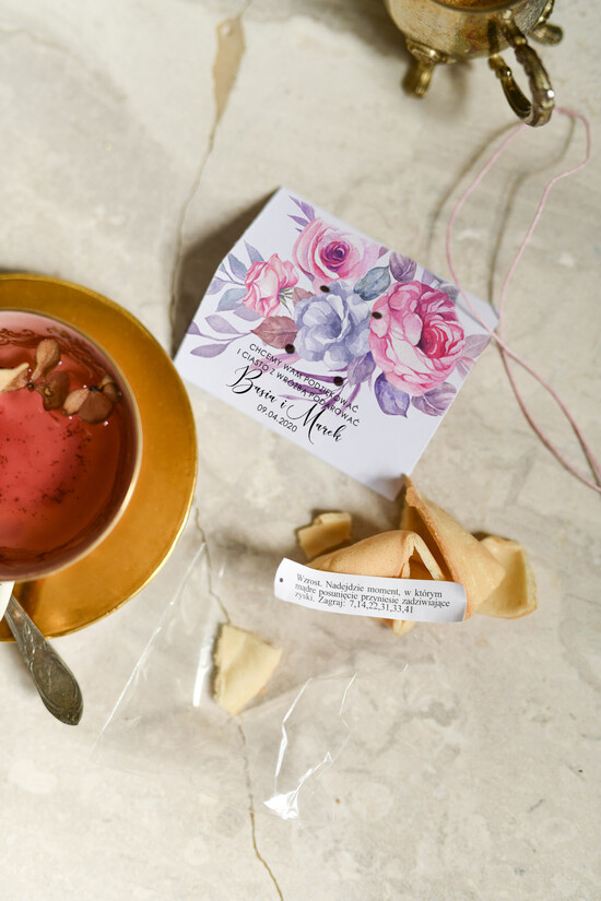 Podziękowania dla Gości Weselnych Ciasteczka z wróżbą prezencik dla gości weselnych, ciasteczko z wrożbą podziękowanie 01/botKAL/podzciastko