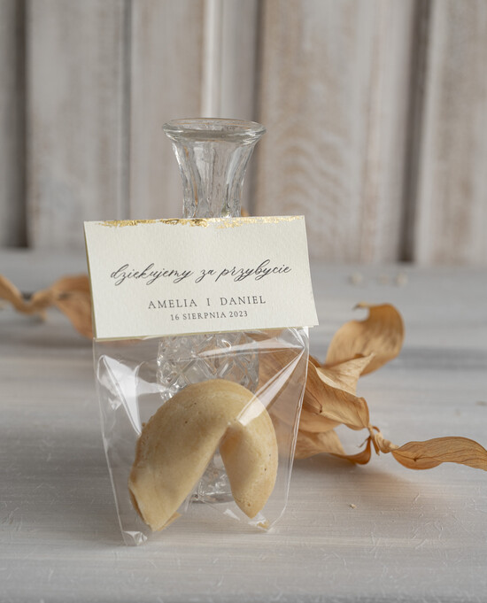 Podziękowania dla Gości Weselnych Ciasteczka z wróżbą podziękowanie dla gości weselnych, ciasteczko z wróżba podziękowanie za przybycie, ciastko z wróżbą  01/perOwZl/ciasteczko