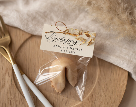 Podziękowania dla Gości Weselnych Ciasteczka z wróżbą oryginalne podziękowania dla gości na weselu, ciasteczko z wróżbą i dedykacją, prezenty dla gości we 02/kieszWs/CwZ25
