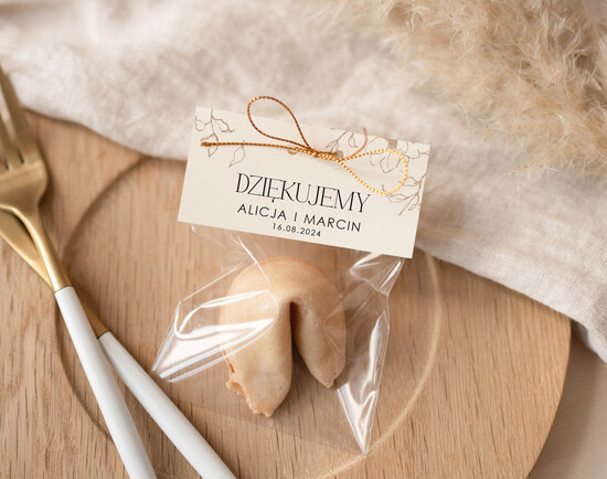 Podziękowania dla Gości Weselnych Ciasteczka z wróżbą eleganckie prezenty dla gości z pomysłem, podziękowania dla gości ciasteczka z wróżbą, prezenciki dl 19/Now/ciasteczko