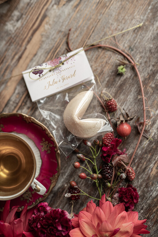 Podziękowania dla Gości Weselnych Ciasteczka z wróżbą prezent dla gości weselnych, ciastko z dedykacja i wrozba 01/pcklam/podzciastko