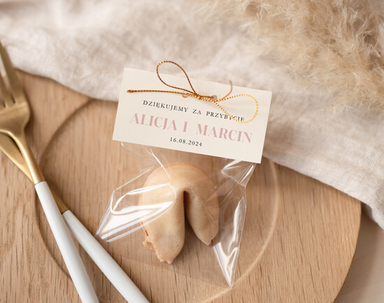 Podziękowania dla Gości Weselnych Ciasteczka z wróżbą prezenciki dla gości ciasteczka z wróżbą, podziękowania dla gości ciasteczka z wróżbą, ciekawe pomys 58/Now/podzciastko