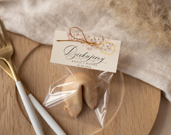 Podziękowania dla Gości Weselnych Ciasteczka z wróżbą upominki dla gości weselnych, ciasteczko z wróżbą i dedykacją, podziękowania dla gości weselnych, ci 09/skl3s/CwZ25
