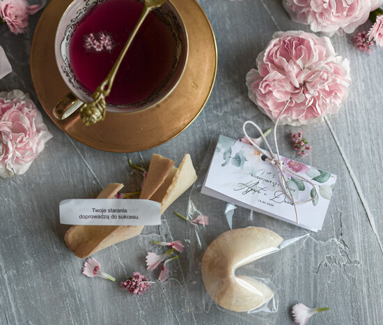 Podziękowania dla Gości Weselnych Ciasteczka z wróżbą podziękowania gościom weselnym, ciastka z wrozba i podziekowaniem 35/CBw/podzciastko