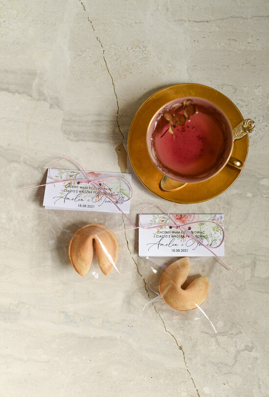 Podziękowania dla Gości Weselnych Ciasteczka z wróżbą upominki podziękowania za przybycie po ślubie, ciasteczko z wrożbą podziękowanie 32/CBw/podzciastko