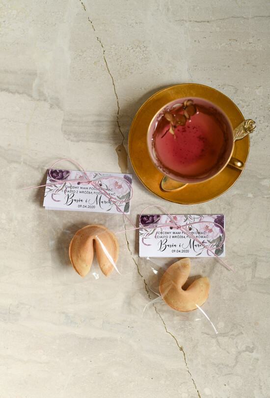 Podziękowania dla Gości Weselnych Ciasteczka z wróżbą prezencik dla gości weselnych, ciastka z wrozba i podziekowaniem 11/VbotF/podzciastko