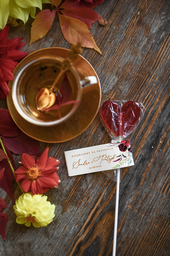 Słodkości / miodki - czekoladki Lizaki unikatowe podziękowania dla gości weselnych lizaki serca słodki upominek    1/fallkalka/LIZ