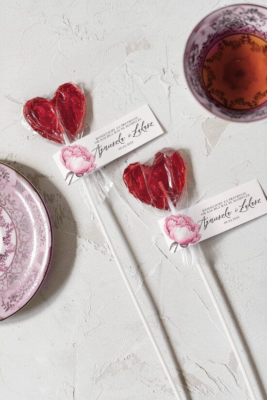 Słodkości / miodki - czekoladki Lizaki upominki podziękowania za przybycie po ślubie słodki upominek    09/NWK/LIZ