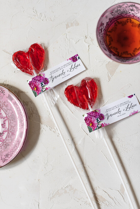 Słodkości / miodki - czekoladki Lizaki prezenciki podarunki po weselu słodki upominek sprawiający przyjemność    48/cc/LIZ