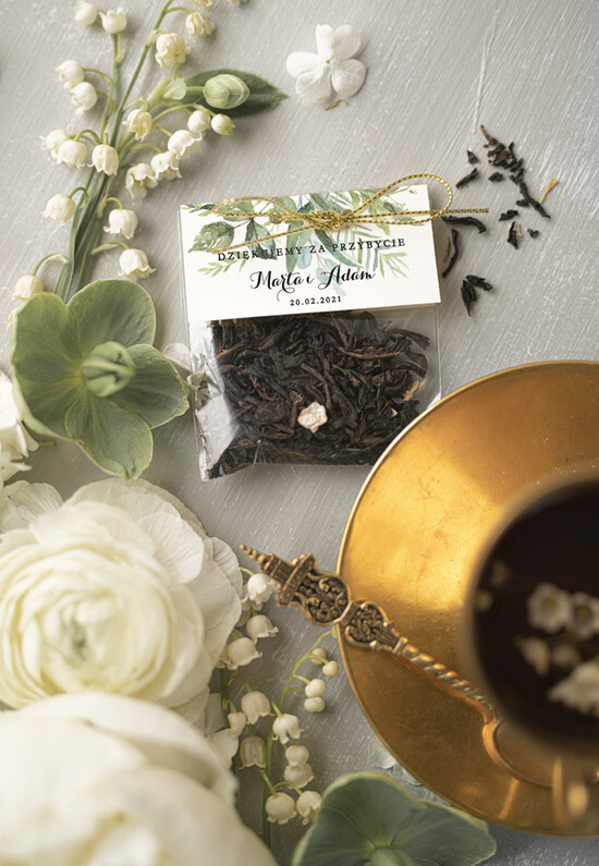 Fiolki i Saszetki Kawa i Herbata Saszetki prezenty dla gości na weselu  herbata personalizowana     02/harm/saszetka