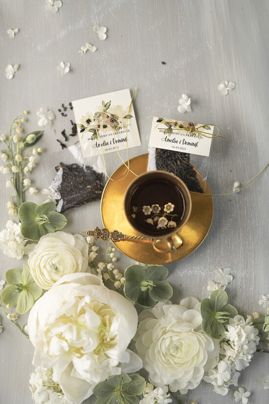 Fiolki i Saszetki Kawa i Herbata Saszetki prezenciki podziękowania dla gości weselnych  mała saszetka z herbata     01/folderkw/saszetka