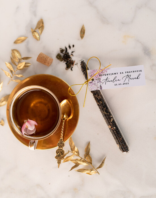 Fiolki i Saszetki Kawa i Herbata Fiolki podziękowanie za przybycie na uroczystość zawierające herbatę lub kawę    07/CBL/fiolka