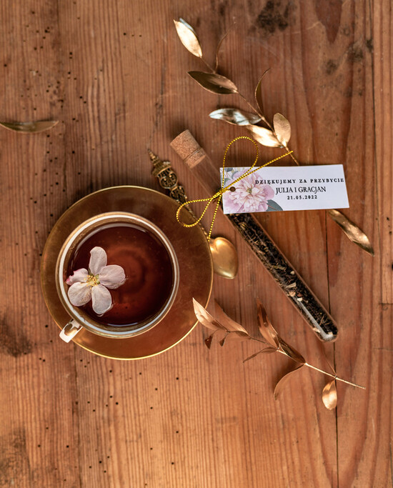 Fiolki i Saszetki Kawa i Herbata Fiolki oryginalne podziękowania dla gości weselnych  herbata w fiolce jako prezent     04/botGLAM/fiolka