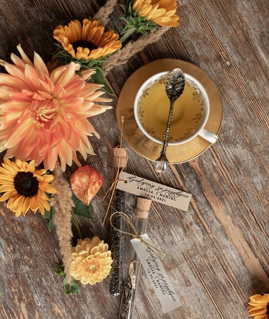 Fiolki i Saszetki Kawa i Herbata Fiolki prezencik dla gości weselnych  fiolki na herbate lub kawe     01/cbsz/fiolka