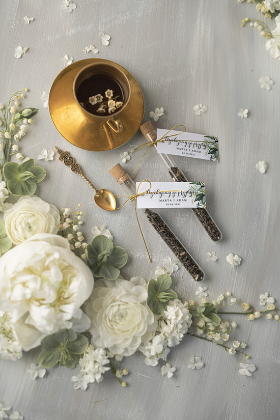 Fiolki i Saszetki Kawa i Herbata Fiolki ślubne upominki dla gości weselnych  fiolki na herbatkę lub kawę     02/harm/fiolka